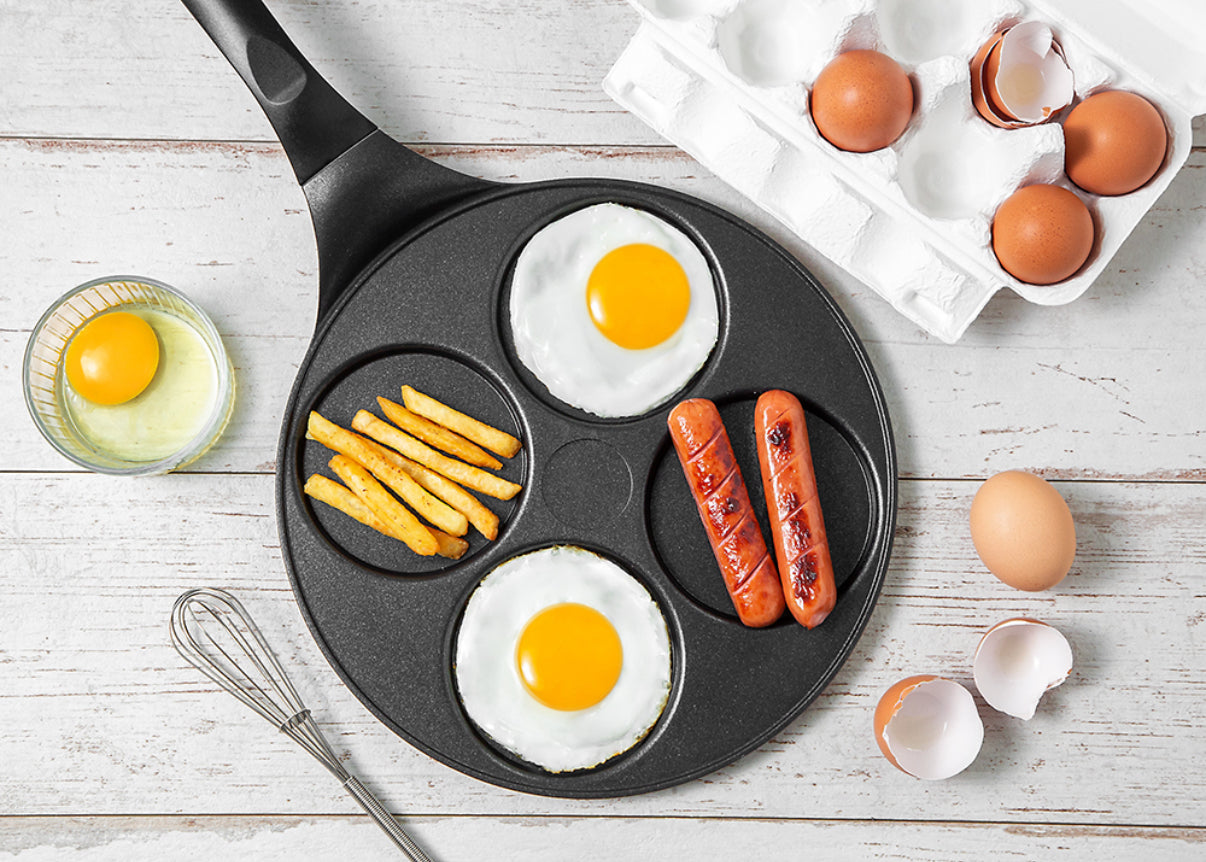 Kitchen 3-Layer Coated 4-Hole Egg Pan